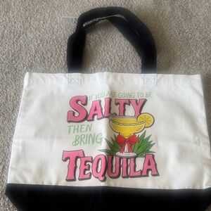 Tequila Themed White and Black Tote Bag
